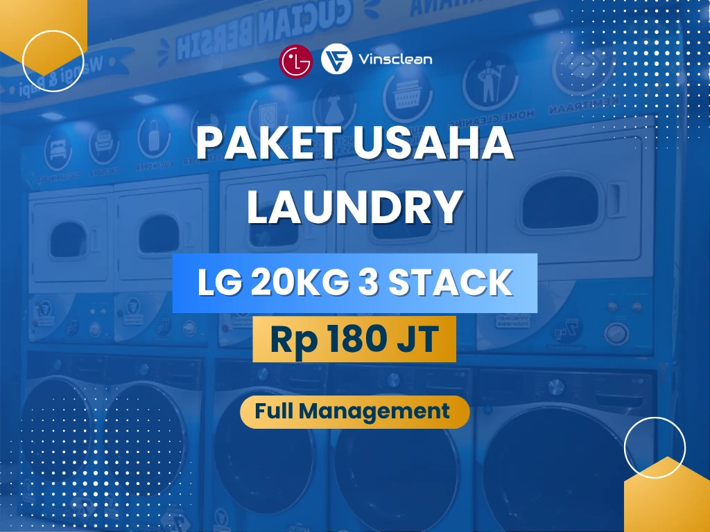Paket Usaha Laundry LG 20KG 3 Stack