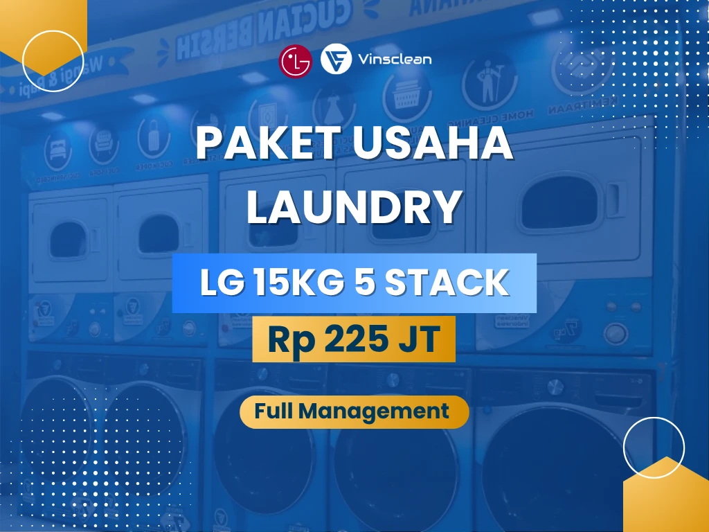 Paket Usaha Laundry LG 15KG 5 Stack